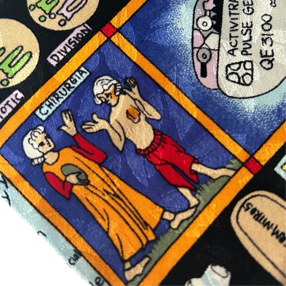 Nicole Miller Neck Tie Hand Sewn Novelty Medical Doctor Graphics Vintage NWOT - Picture 9 of 14